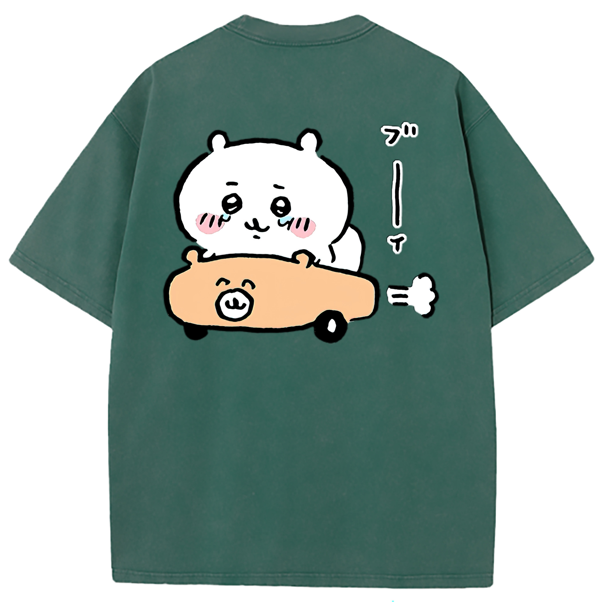 （画像用） ちいかわ ちいかわ Chii-kawa chiikawa 綿100% ヴィンテージ風 半袖Tシャツ（背面プリント）